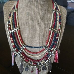 Tribal Necklace. Beautiful Beading and Silver